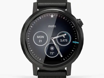 Motorola Moto 360 2nd Generation 42mm smartwatch Low-poly 3D model