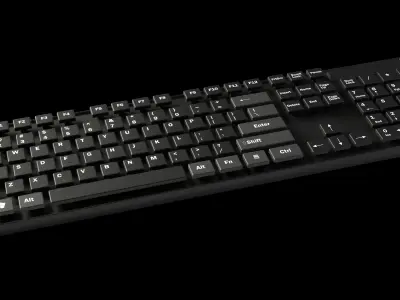 Animated customizable keyboard automatic RGB typing animation Low-poly 3D model