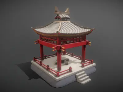 Pavilion Package Low-poly 3D model