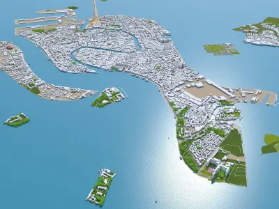 Venice  City in Italy Low-poly 3D model