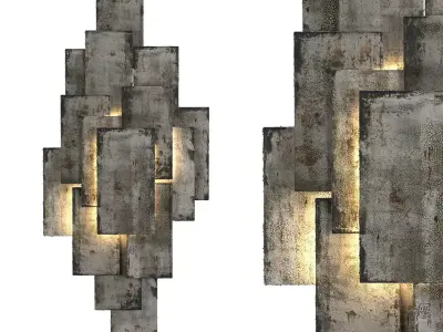 Steel Plates Wall Light 3D model