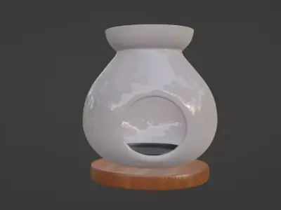 Candles and candleholders  Ceramic Oil Burner Low-poly 3D model