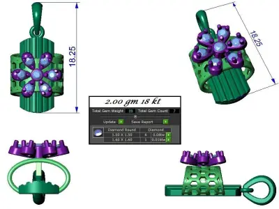 Light wt Pendant Earrings Set 3dm stl obj mtl gltf glb renders  3D print model