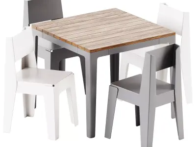 Tuck Table Rectangle and Butter Chair by DesignByThem 3D model
