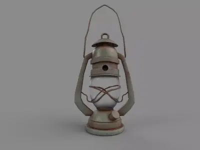 Oil lamp Low-poly 3D model