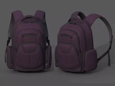 Backpack Camping Generic military human lugagge bag  Low-poly 3D model