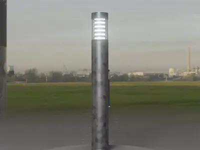 Galvanized Light-Column -16- Street-Light 9 Low-poly 3D model