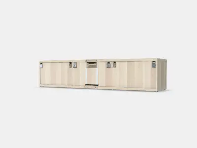 BESTA TV bench with doors 13 Low-poly 3D model