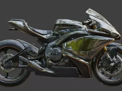 Futuristic Luxury Motorcycle 3D Model Low-poly 3D model