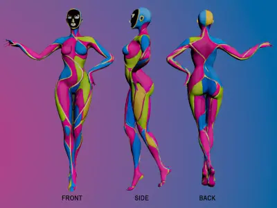 abstract robotic women design 3D model