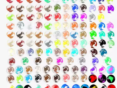 Massive collection of 150 Globes of Earth Models 3D Model Pack
