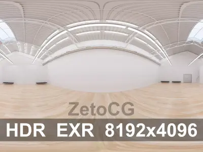 HDRI - Art Museum Gallery Interior 7 - 8192x4096 Texture