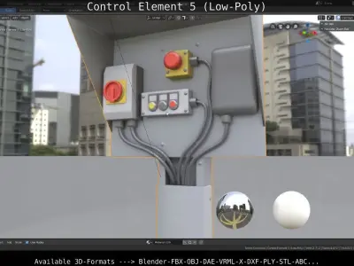 Control Element 5 Low-Poly Version Low-poly 3D model