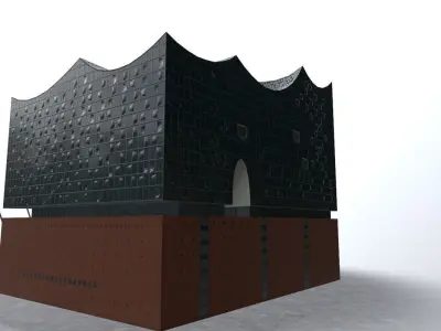 Hamburg Elbphilarmonie Low-poly 3D model