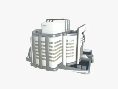 SciFi Bank A02 White Gray - Sci Fi Exterior Design Low-poly 3D model