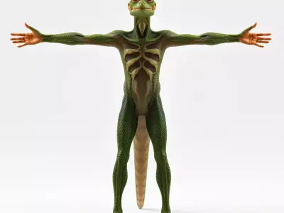 Reptilian Creature Character Model Pack Low-poly 3D model