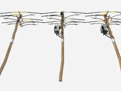 Telegraph Poles Low-poly 3D model