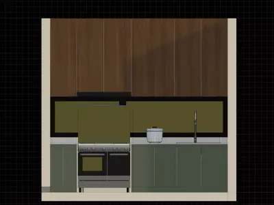 Matcha Isometric Kitchen 3D model