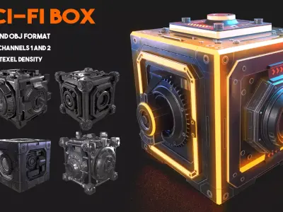 5 Sci-Fi Box  Low-poly 3D model