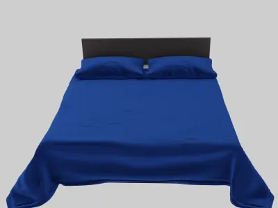 Blue Bed Free 3D model