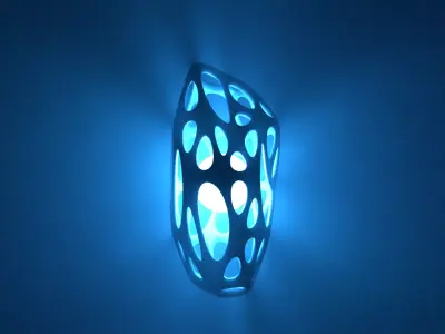 Artifact wall light with hole in middle Free low-poly 3D model