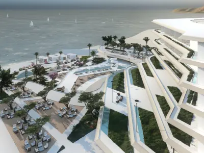 A therapeutic tourist resort Low-poly 3D model