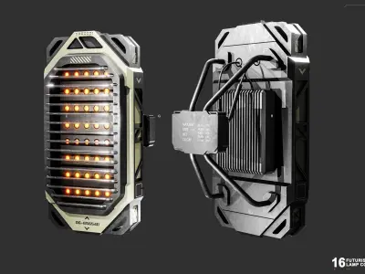 Sci-Fi Lamps Vol 01 Low-poly 3D model