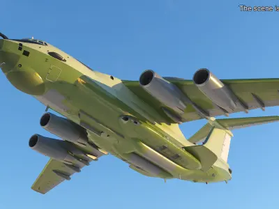  Tactical Surveillance Aircraft Green Rigged for Maya 