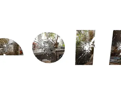 Broken Windows Glass and Cracked Mirrors and Glass Debris 3D model