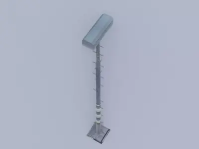 Railway lamp post Low-poly 3D model
