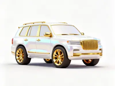 Arctic Pearl Luxury SUV 3D Model Low-poly 3D model