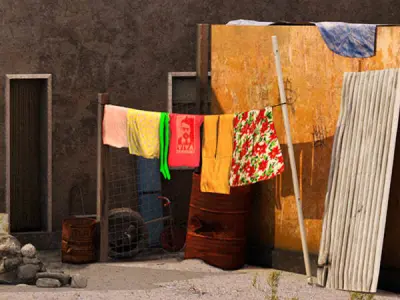 Favela Game Ready Environment Low-poly 3D model