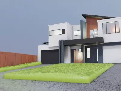 modern house building town house 3D model