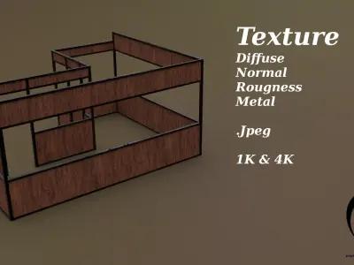 Stall stand 18 R Low-poly 3D model