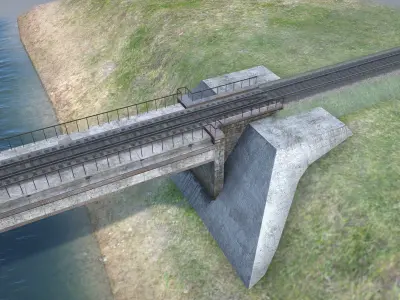 RW Bridge Vologda-II mono Low-poly 3D model