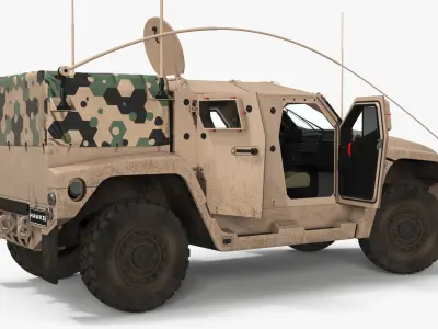  Thales Hawkei Military 4x4 Vehicle Rigged 
