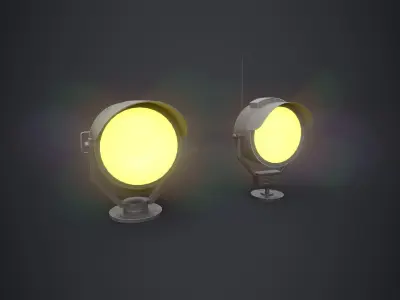 Searchlights street light Low-poly 3D model