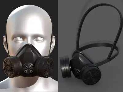 Gas mask respirator military combat protection  Low-poly 3D model buy