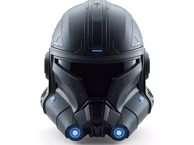 Cybernetic Vanguard Infiltrator Helmet 3D Model Low-poly 3D model