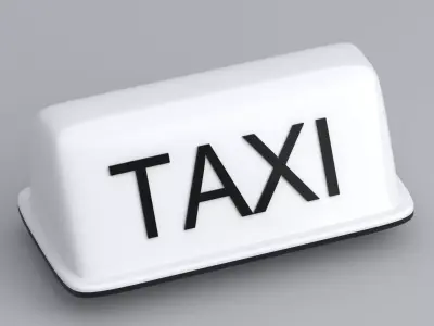 Taxi Rooftop Lamp White 3D model