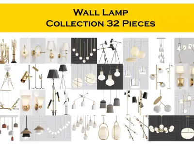 Wall Lamp Collection 32 Pieces 3d model 3D model