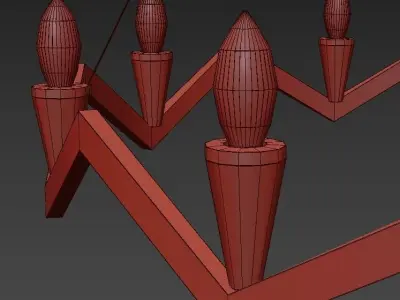 Serpentina light wrought iron chandelier 3D model