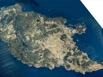 san juan island full 3d model terrain Low-poly 3D model