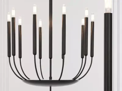 Restoration Hardware QUENOUILLES ROUND CHANDELIER 24 Black 3D model