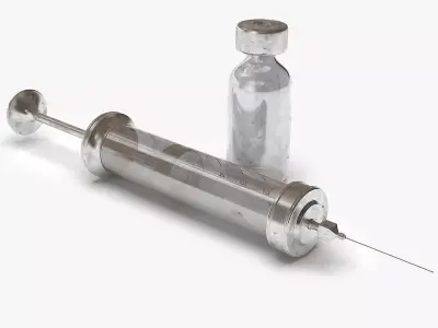 syringe metal 3D model