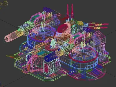 Spaceship - guardian turret 02 3D model