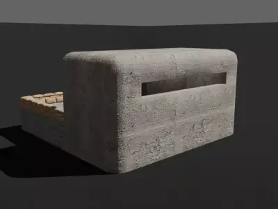 Bunker and Sand Bags - World War 3D model