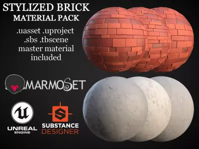 Stylized Brick Material Pack Texture