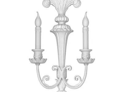 Bronze Sconce in Classic Style Romantic Wall Light Candlestick 3D model