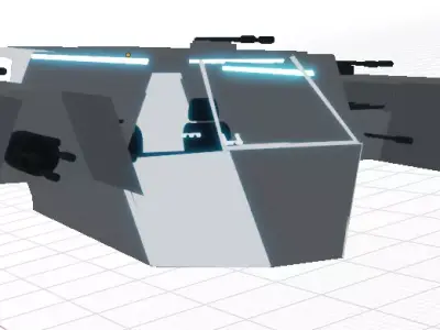 3D sci-fi Spaceship Low-poly 3D model
